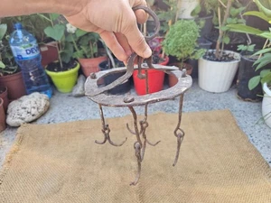 ANTIQUE 19TH CENTURY WROUGHT IRON HAND FORGED WATER WELL HOOKS CROWN - Picture 1 of 13