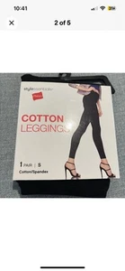 Leggings Hanes para mujer estilo esencial de algodón negro spandex talla pequeña nuevos en caja - Imagen 1 de 2