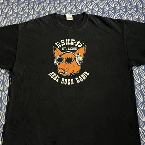 Vintage Y2K 2000s K-She-95 St Louis Real Rock Radio Station Shirt XL Black Men’s - Bild 1 von 10