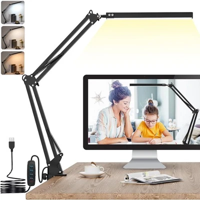 LED Schreibtischlampe Tischlampe Büroleuchte Beleuchtung Dimmbar 14W Leselampe - Bild 1 von 4