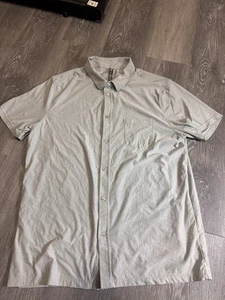 Vuori Button Down Short Sleeve Light Gray Shirt Collared Sz XL Athletic - Picture 1 of 9