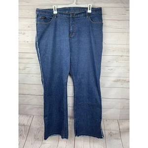 Platinum Fubu Jeans Womens 18 frayed side seam bootcut denim 40x30 Y2K - Picture 1 of 8
