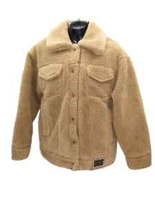 UGG FRANKIE SHERPA TRUCKER JACKET WOMEN SIZE LARGE CHESTNUT - Imagen 1 de 6