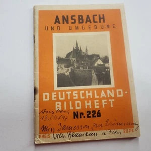 1947 Ansbach Und Umgebung Deutschlandshland Reise Bampheet Prospekt NR.226 WWII SCHRIFT - Bild 1 von 3