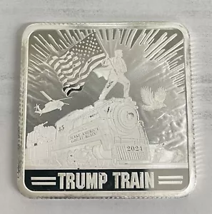 Trump 1 Oz .999 Fine Silver Square 2024 Trump Train Silver Bar BU Coin MAGA 47 - Picture 1 of 2