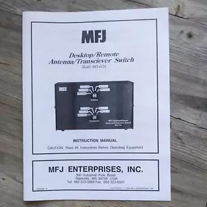 MFJ-4724 Remote Antenna/Transceiver Switch Instruction Manual - Picture 1 of 1
