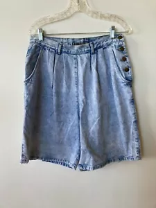 Vintage 80s Jordache Acid Wash Womens Shorts Side Button Sz 14 Mom Shorts - Picture 1 of 7