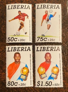 Liberia 1995 World Cup Soccer Set of 4 Semi-Postal Issues MNH - Picture 1 of 2