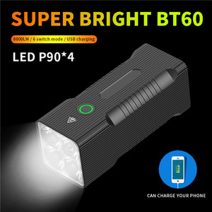 P90 80W Powerful LED Flashlight USB Rechargeable Lantern Torch Spotlight Lamp