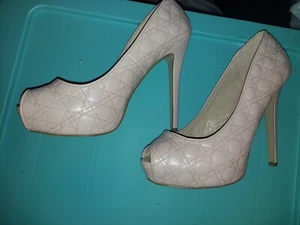 Just Fab Blush Pink Vegan Leather Platform Stiletto Pumps Size 11M - Picture 1 of 7