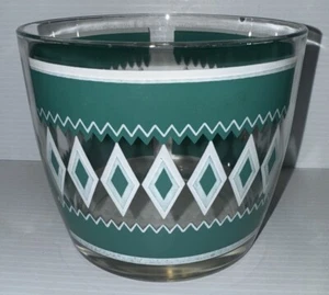 Vintage RETRO Hazel Atlas Aqua Diamond Ice Bucket - Bild 1 von 11