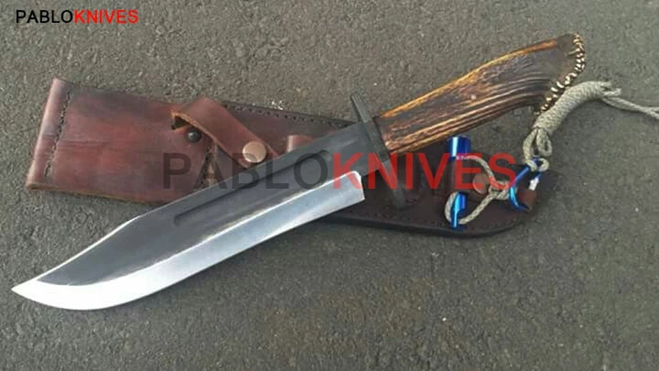 Cuchillo Bowie de Caza de Acero al Carbono Forjado a Mano de 16" King Crown Stag Astler Mango Foto 1 de 1