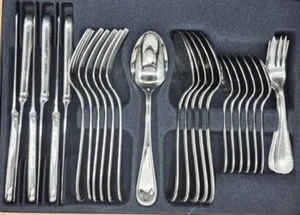 Auerhahn Perlrand Perl Edelstahl Besteck 6 Personen 30 Teile Gebraucht - Picture 1 of 5