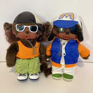 Monchhichi Hip Hop M African American Pair Doll Plush Toy Set Sekiguchi Japan - Bild 1 von 23