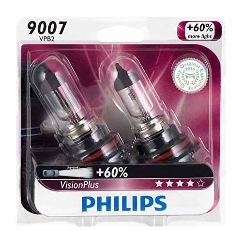 2x Philips 9007 HB5 VisionPlus Upgrade Headlight +60% More Light Bulb 65/55W 12V - Image 1 of 4