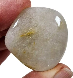 Rutilated Quartz Crystal Polished Smooth Stone Brazil 16.2 grams - Picture 1 of 2
