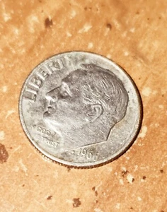 1966 Roosevelt dime no mint mark, Distorted Lettering/errors Thru Out The Coin - Picture 1 of 2