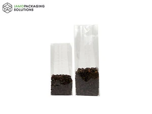 Bolsa/bolsa de refuerzo con sello térmico transparente con fondo de bloque transparente/regalo/comida - Imagen 1 de 8