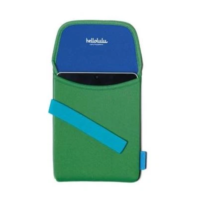 Hellolulu Eli Neoprene iPad Sleeve Case with blue Elasticated Strap - Green  - Image 1 of 2