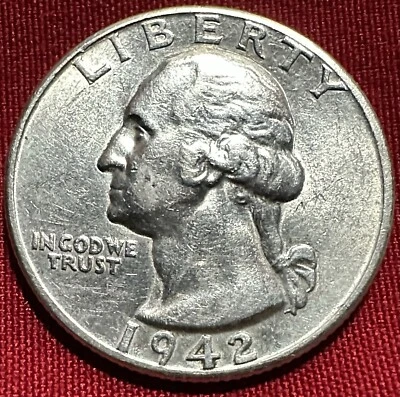 1942 25 Cent Washington Quarter BU DDO In God We Trust - 90% SILVER - KM#164 - Image 1 of 4