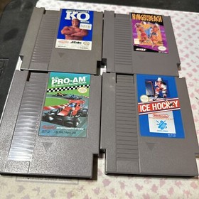 Nintendo NES Games Lot Of 4. KO, Rc Pro Am, Ice Hockey & Kings Of The Beach