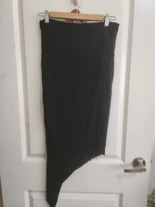 Helmut Lang Crepe Asymmetrical Midi Skirt Black, Size S - Picture 1 of 5