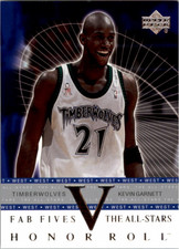 2001-02 Upper Deck Honor Roll Fab Five All-Stars Card #3 Kevin Garnett