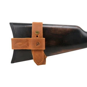 Leather Rifle Harnessed Buttstock Non Slip Shotgun Sling Mount Drilling Free - Picture 1 of 60
