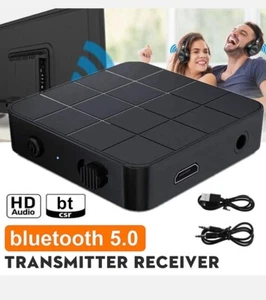 bluetooth 5.0 Transmitter Receiver Stereo Music Audio Home TV Adapter For PC US - Picture 1 of 9