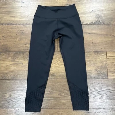 Beyond Yoga Leggings Womens Small Black Cropped Lasercut Hem Stretch Athletic - Image 1 of 4