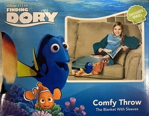 Cute Disney Finding Dory A Fishy Comfy Fleece Throw Snuggie Blanket Sleeves Kids - Picture 1 of 2