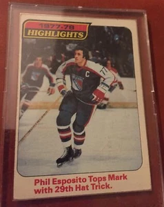 1978 Topps Hockey Highlights #2 Phil Esposito Tops Mark With 29th Hat Trick. EX - Picture 1 of 2