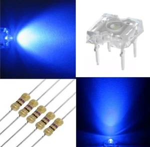 10 diodi led PIRANHA SUPERFLUX 3 mm blu + 10 resistenze 470 OHM - Foto 1 di 1
