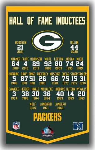Green Bay Packers Football Team Hall Of Fame Inductees Flag 3x5ft 2x3ft banner Cover