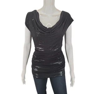 Moa Moa Everyday Casual Top Medium Sz Black Trendy Modern Tee Shirt Made in USA - Picture 1 of 10
