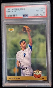 1993 Upper Deck RC DEREK JETER #449 PSA 8 NM-MT TOP 99 PROSPECT Yankees 65447234 - Picture 1 of 2