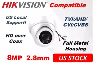 8MP Vandal Turret 4 in1 CCTV Outdoor Camera TVI AHD CVI 2.8mm - Picture 1 of 8