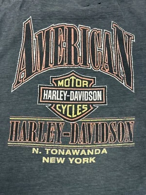 American HD North Tonawanda NY Vintage Harley-Davidson Camiseta Camiseta Hombre’s 3XL Foto 1 de 4