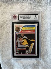 1985-86 O-Pee-Chee Rookie Leader Mario Lemieux (DP) #262 KSA 9