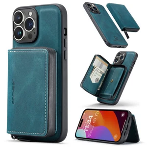 Shockproof Leather 2in1 Zipper Wallet Pocket Stand Case Cover For Apple iPhone  - Picture 1 of 59