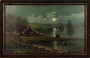 E. Von R. Lucher 'Nocturnal Landscape' - Picture 1 of 8