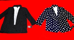 Menge 2 Blazer Robert Louis PM, Courtenay M schwarz & weiß gepunktet Stretch Neu mit Etikett - Bild 1 von 7