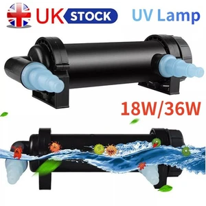 18W/36W Aquarium Pond Fish Tank Sterilizer UV Lamp Light Clarifier/ Filter Pump - Picture 1 of 16