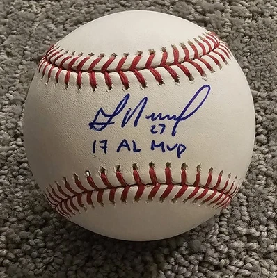 Jose Altuve 2017 AL MVP Inscribed Single Signed Baseball Beckett BAS  - Image 1 of 2