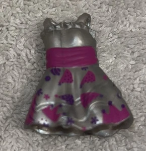 Vtg Polly Pocket Dress - Silver & Pink - Picture 1 of 4