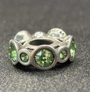 Chamilia August Birthstone Green Swarovski 925 Sterling Silver Spacer Charm - Picture 1 of 5