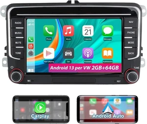 Autoradio Android  2GB+64GB  7" BT GPS RDS per VW Golf 5 6 Plus Polo Passat - Foto 1 di 7