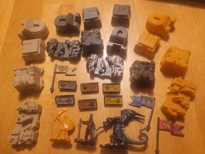 1981 Dark Tower Replacement Parts Dragon, Pawns Keys Flags Building Pieces - Picture 1 of 9