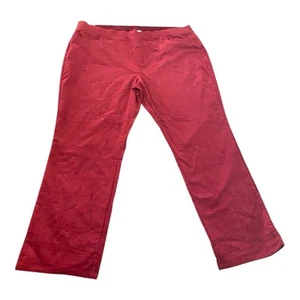 Denim & Co. Regular Soft Stretch Velvet Straight Leg Pant Cranberry 2X (44/28) - Picture 1 of 5