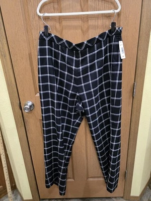 Calça Pendleton Feminina 20W Preto Branco Xadrez 100% Lã Virgem Plus Vestido Tartan - Imagem 1 de 4